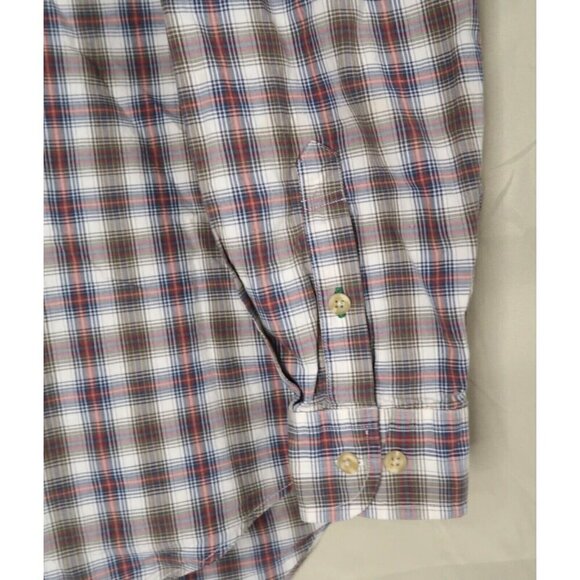 Vintage Tommy Hilfiger Button Up Shirt Long Sleeve Brown Plaid Men's Medium - Picture 4 of 11